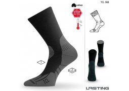 Lasting ponožky TCL 908 se stříbrem, černé, středně slabé prodloužené