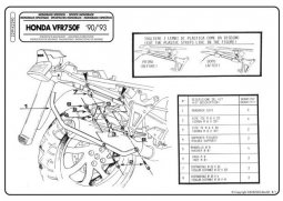 Kappa K2290 nosič zadního kufru Monokey Honda VFR 750 F 1990-1993 HONDA VFR 750 F rok 90-93