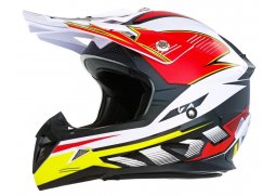 Dětská přilba ZED X1.9 krossová bílá černá červená žlutá helma na motorku