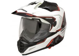 Cassida Tour Globe enduro bílá černá červená helma na motorku