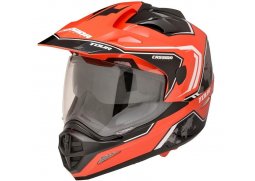 Cassida Tour Globe enduro černá červená neon bílá helma na motorku