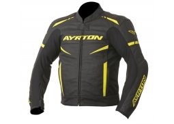 Ayrton Raptor, černo žlutá fluo kožená sportovní bunda na motorku