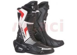 KORE Sport, černé bílé červené sportovní boty na motorku
