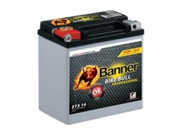 motobaterie 12V, ETX 14, 12Ah, 220A, BANNER BIKE BULL AGM PRO 150x88x145