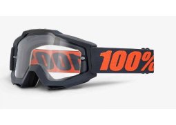MX brýle 100% Accuri ENDURO Gunmetal černá, čiré dual plexi s čepy pro slídy