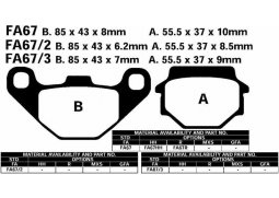 EBC FA67/2 organické brzdové destičky pro motorku