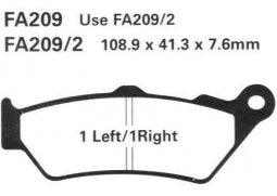 EBC SFA209/2 SC organické brzdové destičky pro motorku
