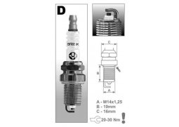 Zapalovací svíčka Brisk D14YC řada Super pro motorku