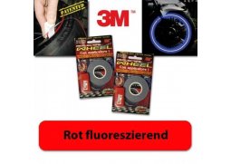 3M proužky na ráfky kola reflexní červená fluorescentní, 5mm, 6 metrů včetně adaptéru, až na 18´´ kola