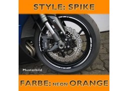 Proužky na ráfky SPIKE Style, oranžové neon, 7mm široké pro 16-19 palcová kola