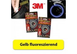 3M proužky na ráfky kola reflexní žlutá fluorescentní, 5mm, 7 metrů včetně adaptéru, pro 19-21 palcová kola