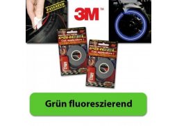 3M proužky na ráfky kola reflexní zelená fluorescentní, 5mm, 7 metrů včetně adaptéru, pro 19-21 palcová kola