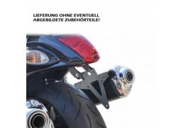 Držák SPZ SUZUKI GSX 1300R 08-18, nastavitelný, černý, s držákem odrazky SUZUKI GSX R 1300 HAYABUSA rok 08-15