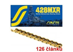 Sunstar řetěz 428MXR barva zlatá, 126 článků