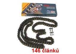 ČZ řetěz 428 barva černá, 146 článků včetně rozpojovací spojky CLIP