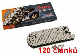 ČZ řetěz 525DZX barva černá, 120 článků včetně nýtovací spojky RIVET SUZUKI GSX-R 750 rok 06-15