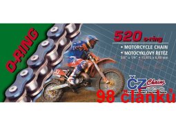 ČZ řetěz 520ORM barva černá, 98 článků včetně rozpojovací spojky CLIP