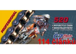 ČZ řetěz 520M barva černá, 114 článků včetně rozpojovací spojky CLIP