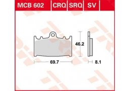 TRW MCB602 organické brzdové destičky na motorku