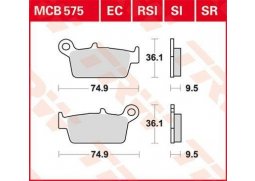 TRW MCB575 organické brzdové destičky na motorku