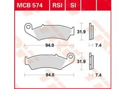 TRW MCB574 organické brzdové destičky na motorku