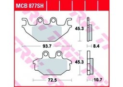 TRW MCB877SH sintrované zadní brzdové destičky na motorku