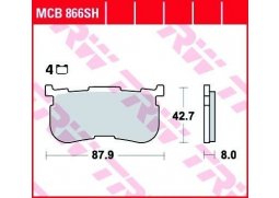 TRW MCB866SH sintrované zadní brzdové destičky na motorku