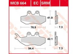 TRW MCB664EC scooter organické brzdové destičky pro skůtr
