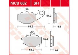 TRW MCB662SH sintrované zadní brzdové destičky na motorku