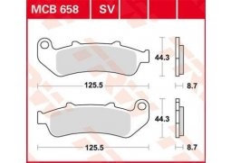 TRW MCB658SV sintrované přední brzdové destičky na motorku