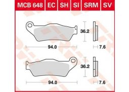 TRW MCB648SI offroad sintrované brzdové destičky na motorku