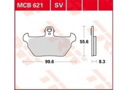 TRW MCB621SV sintrované přední brzdové destičky na motorku