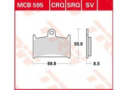 TRW MCB595SV sintrované přední brzdové destičky na motorku TRIUMPH DAYTONA 955 rok 97-00