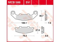 TRW MCB586SV sintrované přední brzdové destičky na motorku