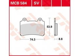 TRW MCB584SV sintrované přední brzdové destičky na motorku