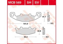 TRW MCB569SV sintrované přední brzdové destičky na motorku