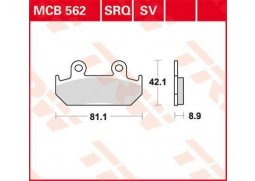 TRW MCB562SV sintrované přední brzdové destičky na motorku