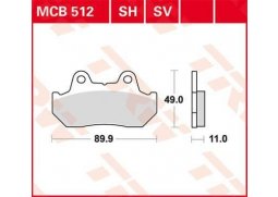 TRW MCB512SH sintrované zadní brzdové destičky na motorku