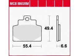 TRW MCB886SRM scooter sintrované brzdové destičky na motorku