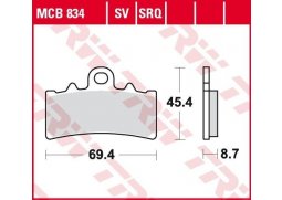 TRW MCB834SRQ racing sintrované přední brzdové destičky na motorku