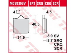 TRW MCB829SRT racing sintrované přední brzdové destičky na motorku