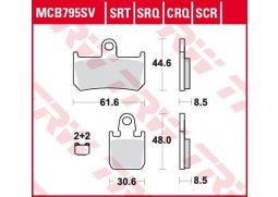 TRW MCB795SRT racing sintrované přední brzdové destičky na motorku