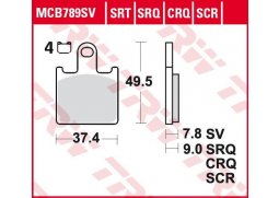 TRW MCB789SRT racing sintrované přední brzdové destičky na motorku