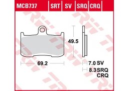 TRW MCB737SRT racing sintrované přední brzdové destičky na motorku