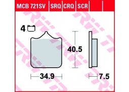 TRW MCB721SRT racing sintrované přední brzdové destičky na motorku