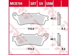 TRW MCB704SRT racing sintrované přední brzdové destičky na motorku