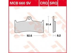 TRW MCB660CRQ Hyper Carbon Racing přední brzdové destičky na motorku