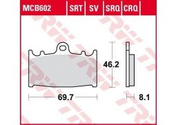 TRW MCB602SRT racing sintrované přední brzdové destičky na motorku