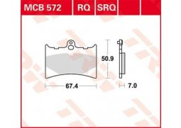 TRW MCB572SRQ racing sintrované přední brzdové destičky na motorku