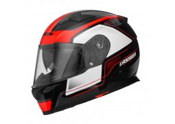 Cassida Apex Fusion černá bílá červená fluo bílá přilba na motorku, včetně Pinlock folie